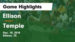 Ellison  vs Temple  Game Highlights - Dec. 18, 2018