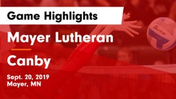 Mayer Lutheran  vs Canby  Game Highlights - Sept. 20, 2019