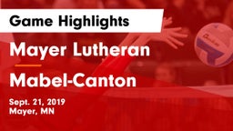 Mayer Lutheran  vs Mabel-Canton  Game Highlights - Sept. 21, 2019
