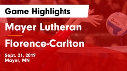 Mayer Lutheran  vs Florence-Carlton  Game Highlights - Sept. 21, 2019