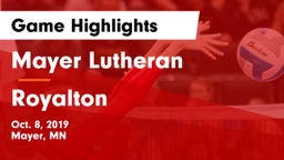 Mayer Lutheran  vs Royalton  Game Highlights - Oct. 8, 2019