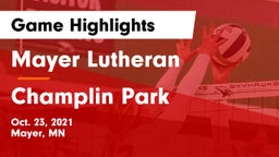 Mayer Lutheran  vs Champlin Park  Game Highlights - Oct. 23, 2021