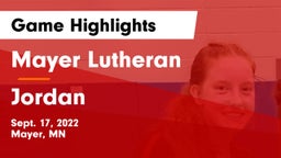 Mayer Lutheran  vs Jordan Game Highlights - Sept. 17, 2022