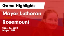 Mayer Lutheran  vs Rosemount  Game Highlights - Sept. 17, 2022