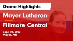 Mayer Lutheran  vs Fillmore Central  Game Highlights - Sept. 24, 2022
