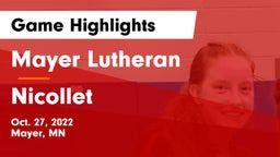 Mayer Lutheran  vs Nicollet  Game Highlights - Oct. 27, 2022