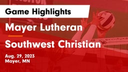 Mayer Lutheran  vs Southwest Christian  Game Highlights - Aug. 29, 2023