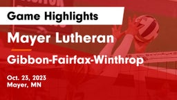 Mayer Lutheran  vs Gibbon-Fairfax-Winthrop  Game Highlights - Oct. 23, 2023