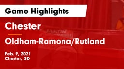Chester  vs Oldham-Ramona/Rutland  Game Highlights - Feb. 9, 2021