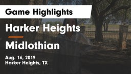 Harker Heights  vs Midlothian  Game Highlights - Aug. 16, 2019