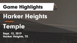 Harker Heights  vs Temple  Game Highlights - Sept. 13, 2019