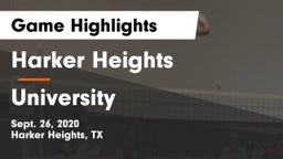 Harker Heights  vs University  Game Highlights - Sept. 26, 2020