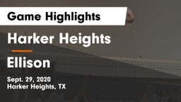 Harker Heights  vs Ellison  Game Highlights - Sept. 29, 2020