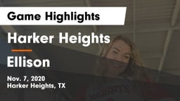 Harker Heights  vs Ellison  Game Highlights - Nov. 7, 2020