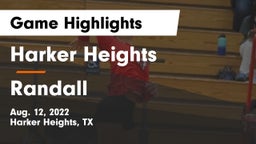 Harker Heights  vs Randall  Game Highlights - Aug. 12, 2022