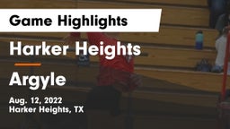 Harker Heights  vs Argyle  Game Highlights - Aug. 12, 2022