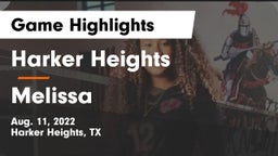 Harker Heights  vs Melissa  Game Highlights - Aug. 11, 2022