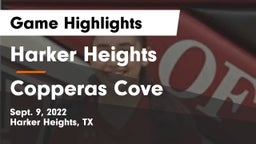 Harker Heights  vs Copperas Cove  Game Highlights - Sept. 9, 2022