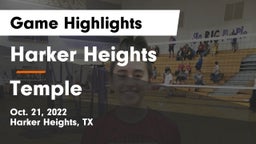 Harker Heights  vs Temple  Game Highlights - Oct. 21, 2022