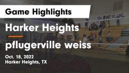 Harker Heights  vs pflugerville weiss Game Highlights - Oct. 18, 2022