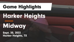 Harker Heights  vs Midway  Game Highlights - Sept. 30, 2022