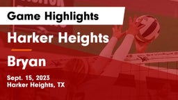 Harker Heights  vs Bryan  Game Highlights - Sept. 15, 2023