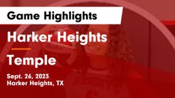 Harker Heights  vs Temple  Game Highlights - Sept. 26, 2023