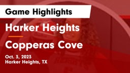 Harker Heights  vs Copperas Cove  Game Highlights - Oct. 3, 2023