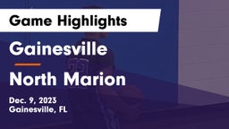 Gainesville  vs North Marion  Game Highlights - Dec. 9, 2023
