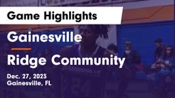 Gainesville  vs Ridge Community  Game Highlights - Dec. 27, 2023