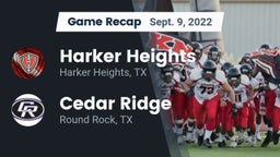 Recap: Harker Heights  vs. Cedar Ridge  2022