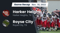 Recap: Harker Heights  vs. Royse City  2022