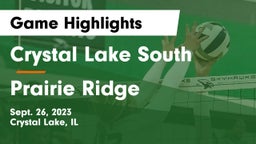Crystal Lake South  vs Prairie Ridge  Game Highlights - Sept. 26, 2023