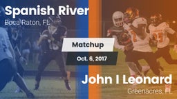 Matchup: Spanish River High vs. John I Leonard  2017