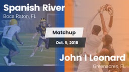 Matchup: Spanish River High vs. John I Leonard  2018