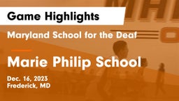 Maryland School for the Deaf  vs Marie Philip School Game Highlights - Dec. 16, 2023