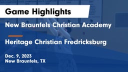 New Braunfels Christian Academy vs Heritage Christian Fredricksburg Game Highlights - Dec. 9, 2023