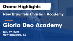New Braunfels Christian Academy vs Gloria Deo Academy Game Highlights - Jan. 19, 2024