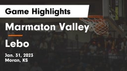 Marmaton Valley  vs Lebo  Game Highlights - Jan. 31, 2023