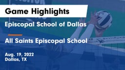Episcopal School of Dallas vs All Saints Episcopal School Game Highlights - Aug. 19, 2022