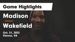 Madison  vs Wakefield  Game Highlights - Oct. 31, 2023