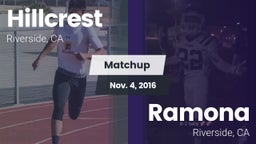 Matchup: Hillcrest High vs. Ramona  2016