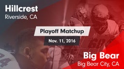 Matchup: Hillcrest High vs. Big Bear  2016