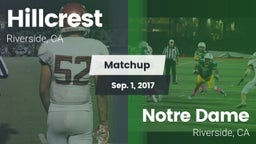 Matchup: Hillcrest High vs. Notre Dame  2017