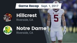 Recap: Hillcrest  vs. Notre Dame  2017