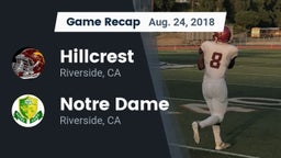 Recap: Hillcrest  vs. Notre Dame  2018