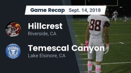 Recap: Hillcrest  vs. Temescal Canyon  2018
