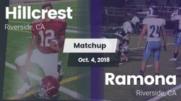 Matchup: Hillcrest High vs. Ramona  2018