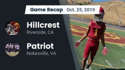Recap: Hillcrest  vs. Patriot   2019