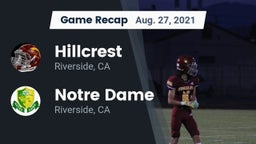 Recap: Hillcrest  vs. Notre Dame  2021